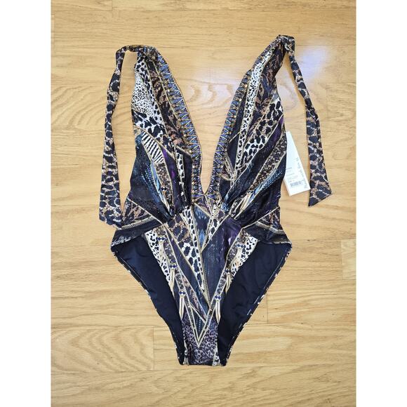 Camilla plunge v gathered halter one piece Lady stardust. S NWT - Picture 5 of 7